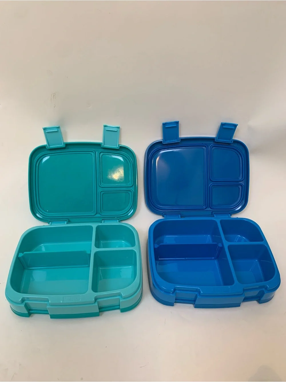 Bentgo Fresh Pair of Travel Lunch Bento Boxes in Teal and Blue, ice pack space